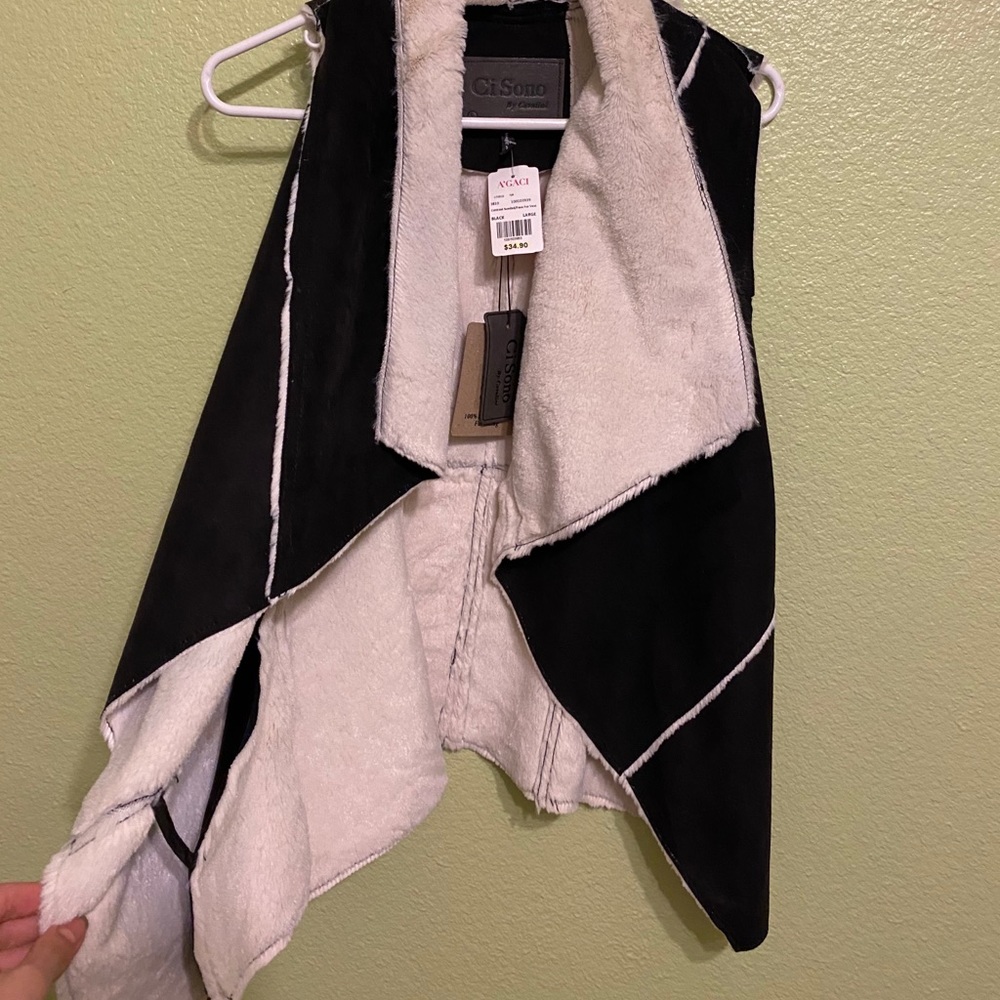 AGACI suede furry vest